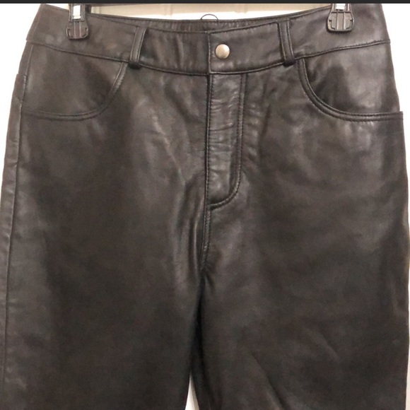 GENUINE LEATHER Straight Leg Pants - Picture 2 of 10